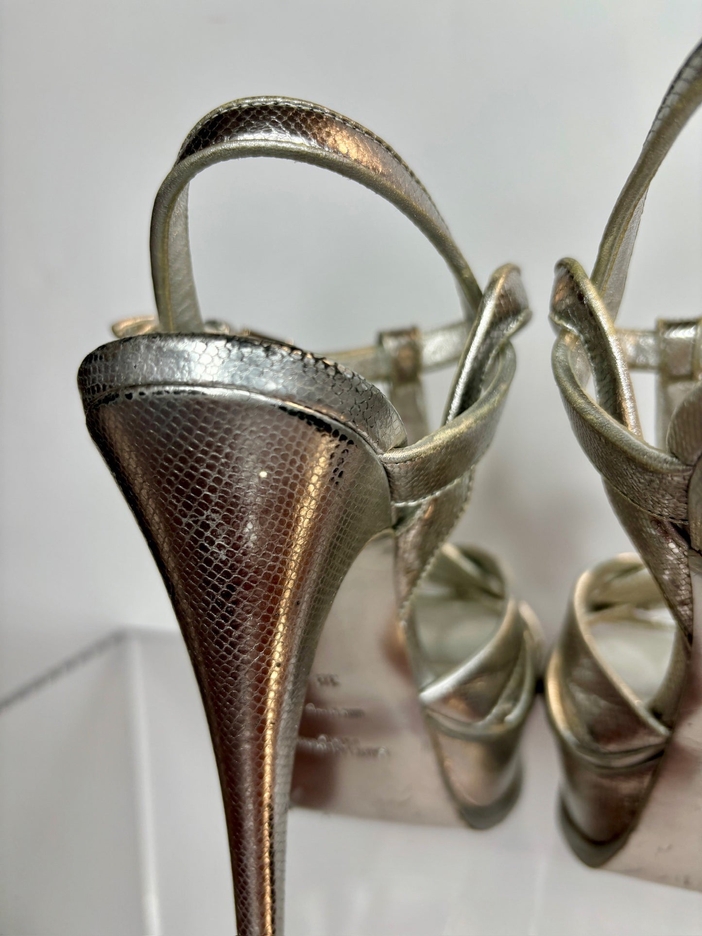 YSL Heels Platform Silver 39