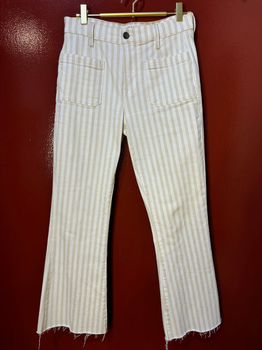 Frame White Stripped Pants Size 26