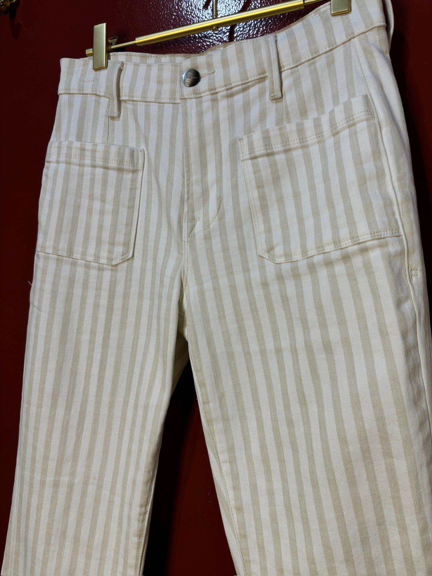 Frame White Stripped Pants Size 26