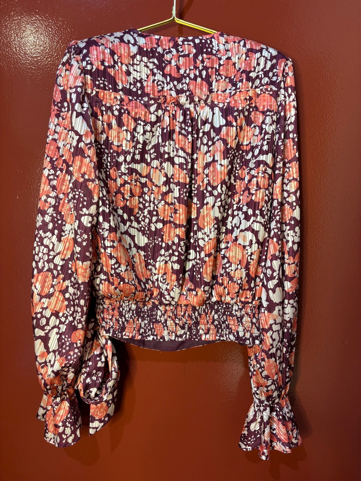 Ramy Brook Floral Wrap Shirt L