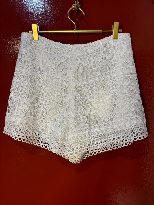 Alexis Mini Shorts White Lace L