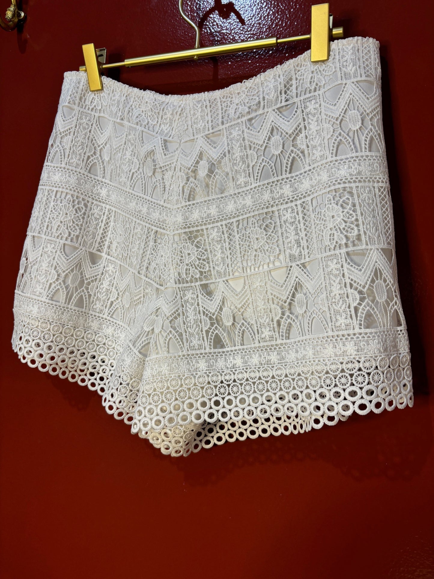 Alexis Mini Shorts White Lace L