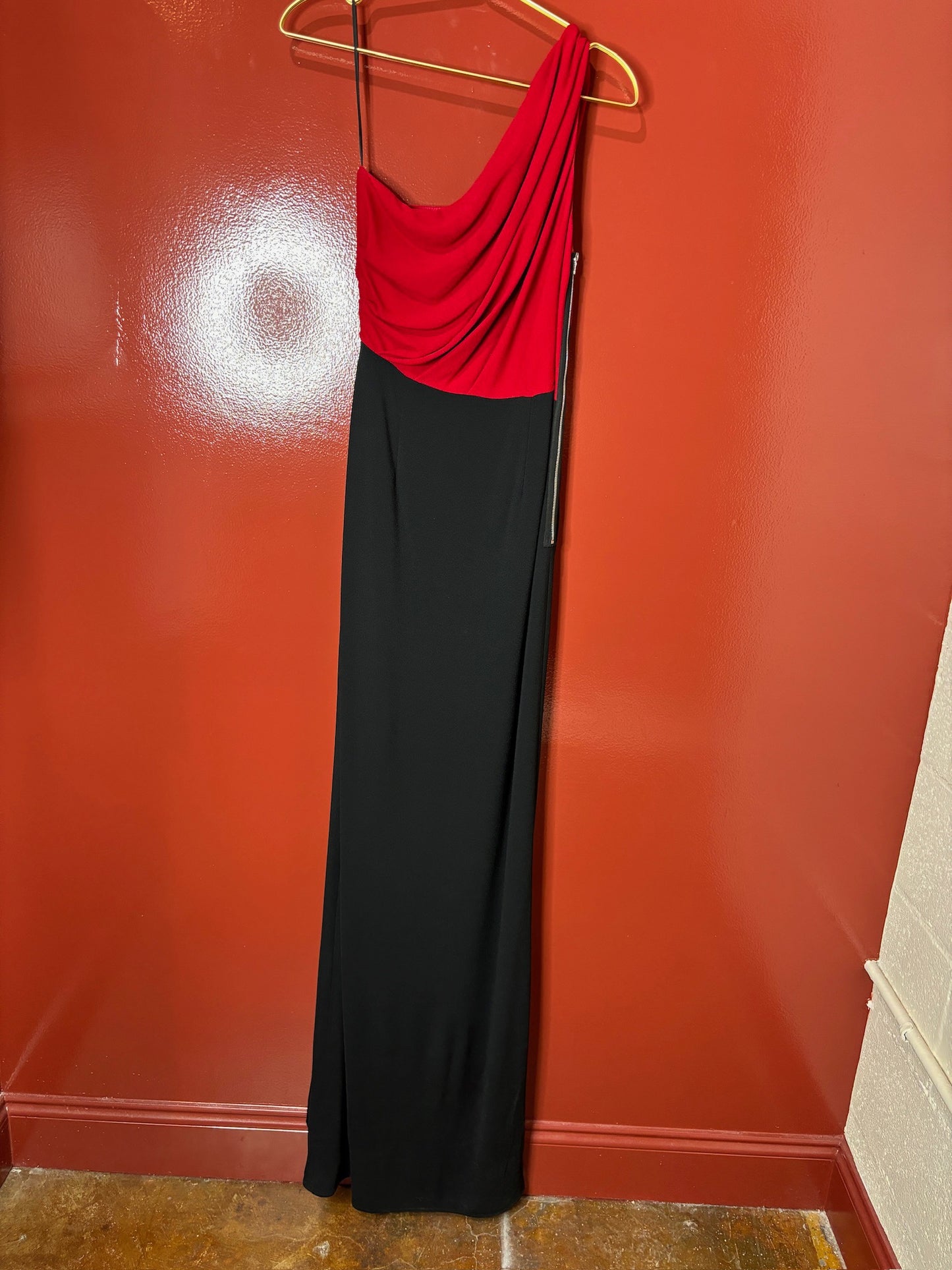 Yigal Azrouel Long Black and Red Dress 4