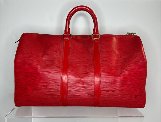 Louis Vuitton Duffle Red Epi 18in