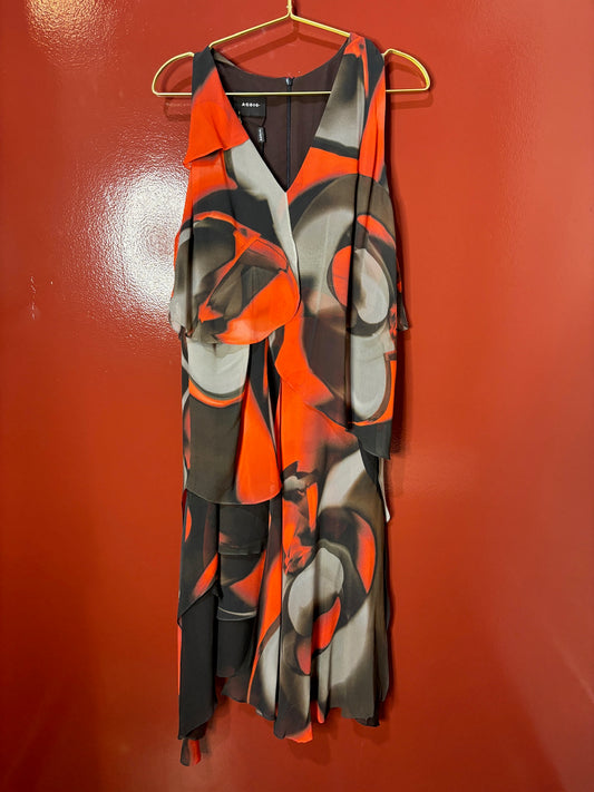 Akris Orange Gray Dress 10