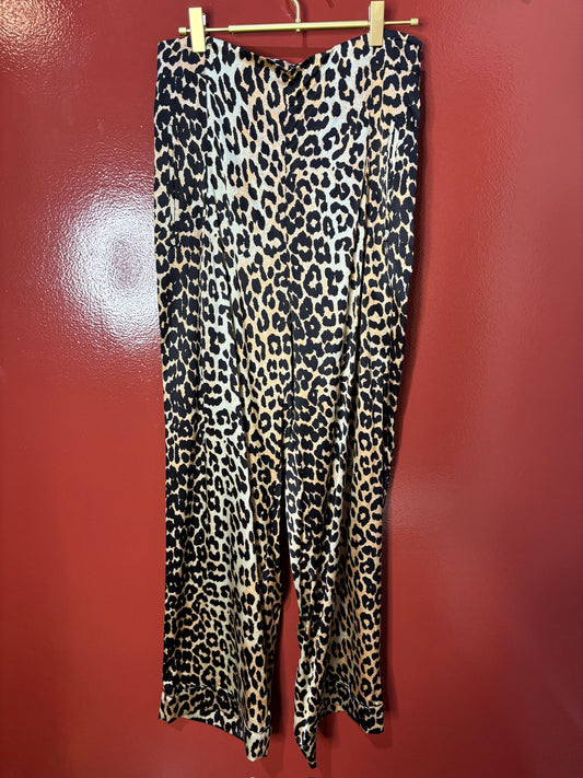 Ganni Leopard Silk Pants 8