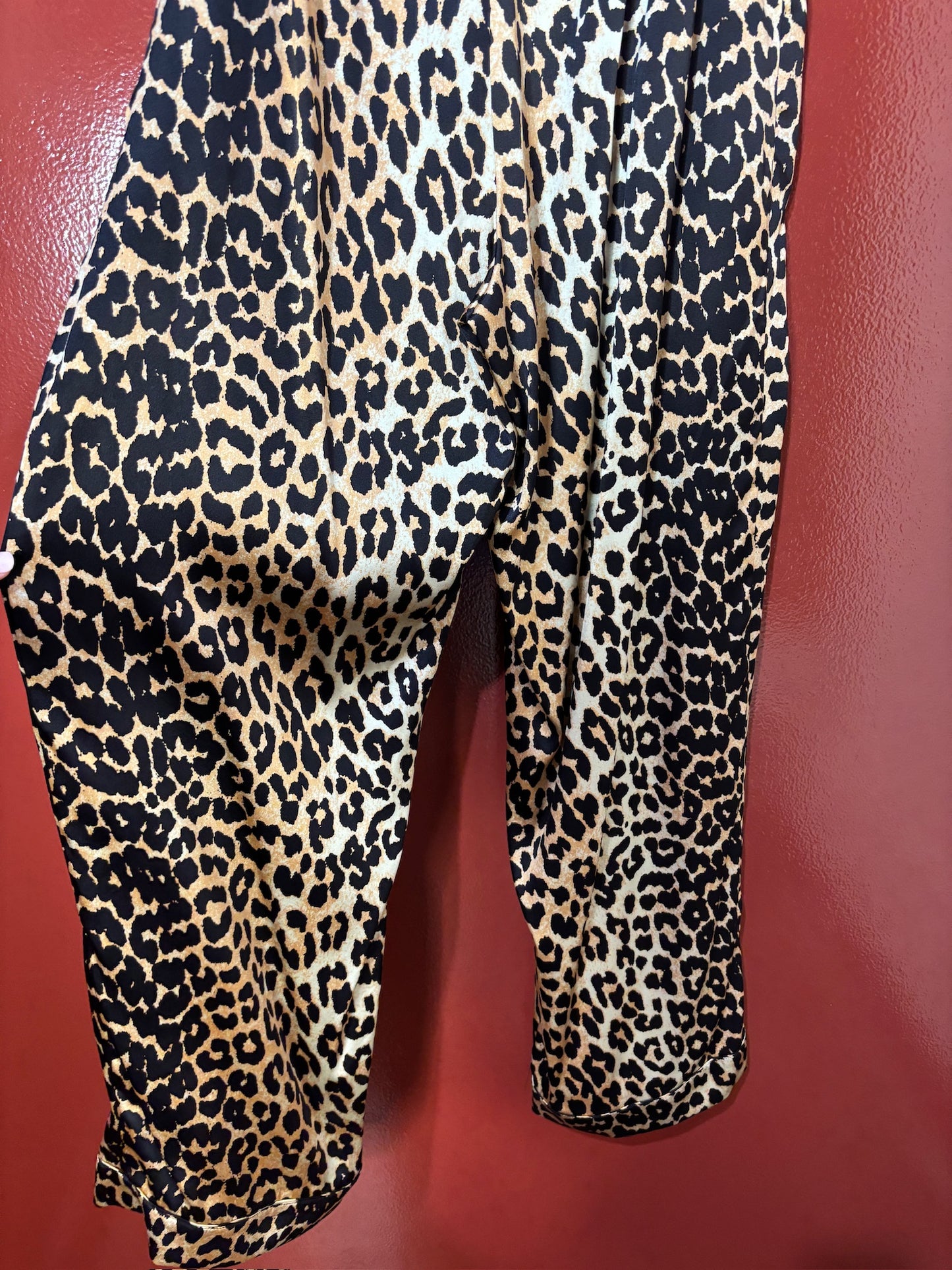 Ganni Leopard Silk Pants 8