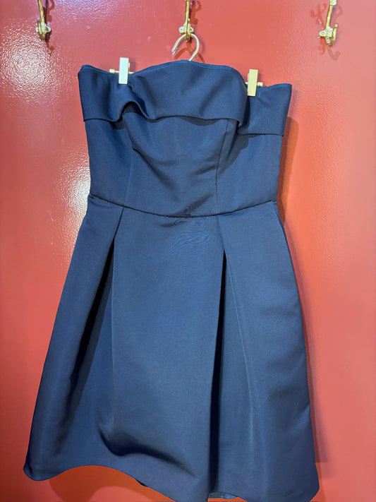 Amsale Strapless Mini Navy Dress 12