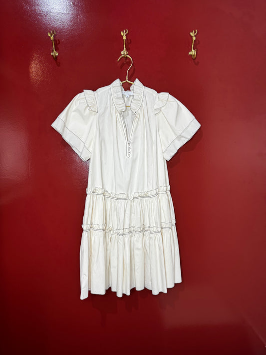 Hunter Bell Cream with Black Trim Mini Dress