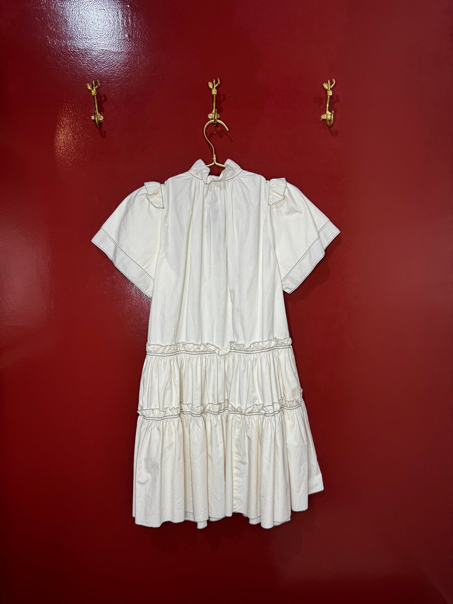Hunter Bell Cream with Black Trim Mini Dress
