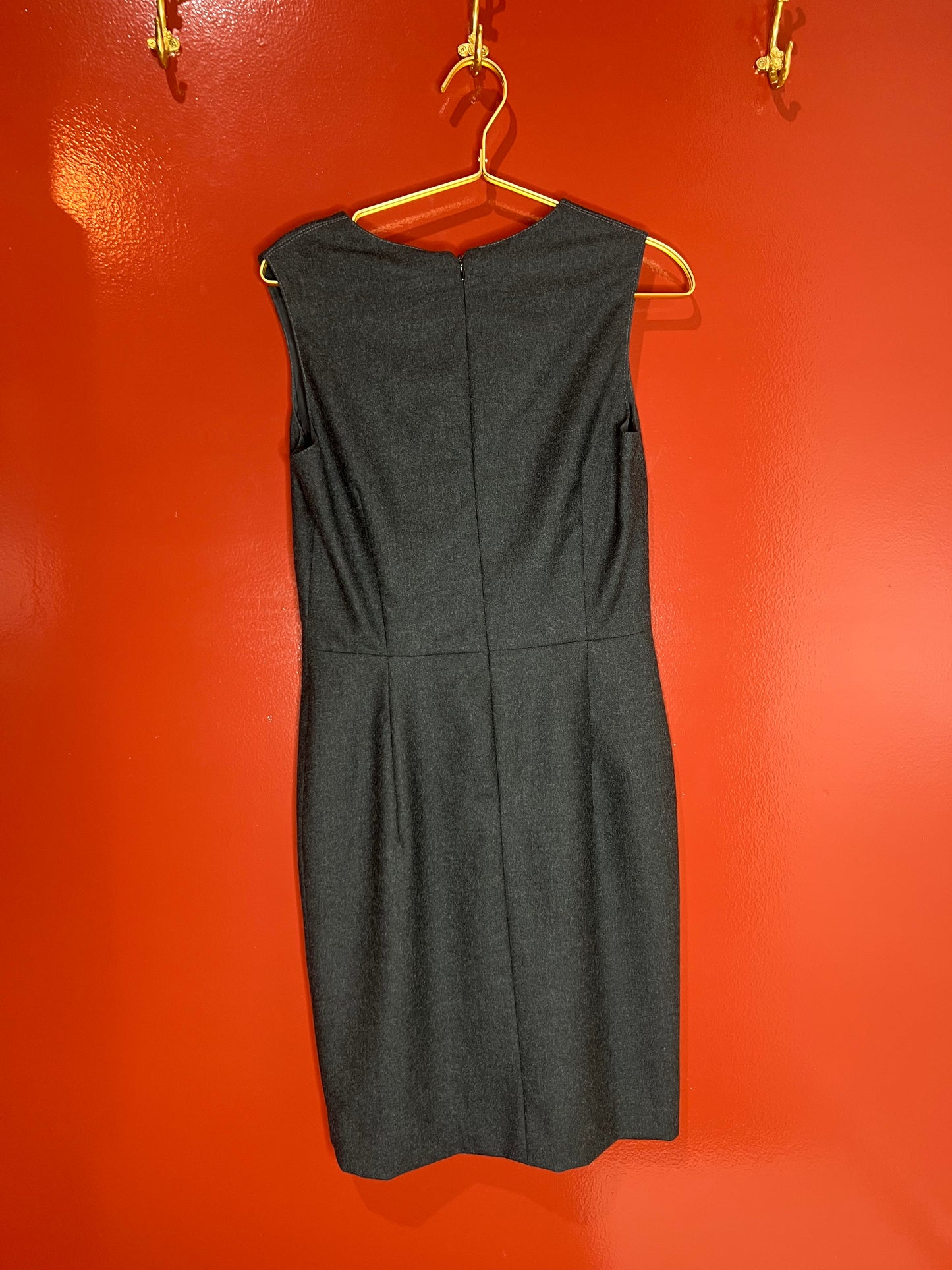Oscar De La Renta Grey Wool Sleeveless Dress W/ Jacket S/8