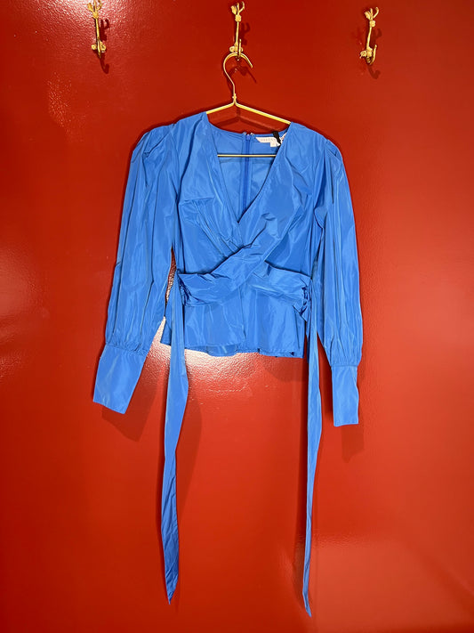 Veronica Beard Blue Long Sleeve Blouse 2