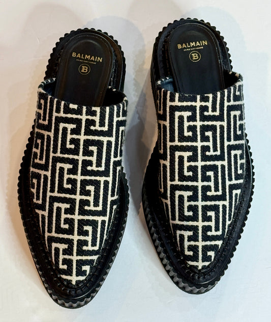 Balmain Cloth Pointed Mules Size: 36