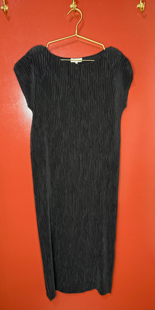 Lafayette 148 Black Pleated Maxi Dress XS