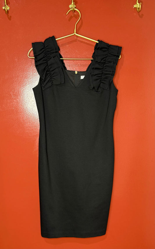 Trina Turk Black Ruffle Sleeve Dress 4