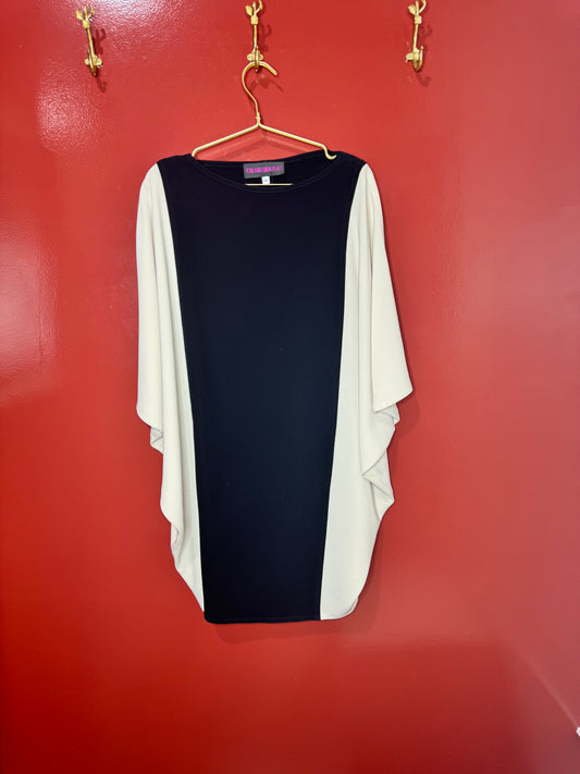 Tom and Linda Platt Black/Cream Silk Dress 2