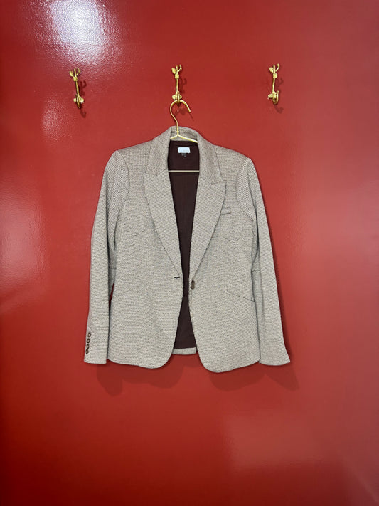 Ecru Checkered Blazer 8