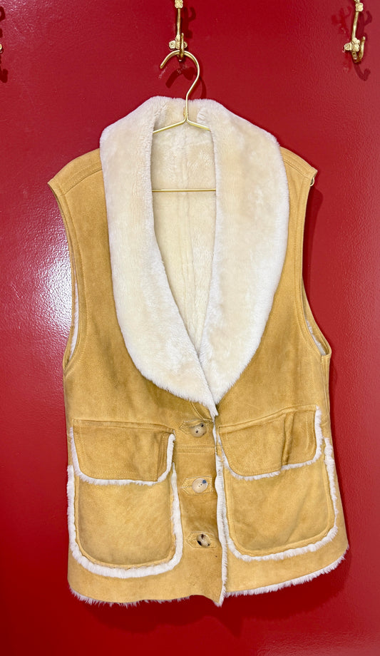 Revillon Suede & Shearling Vest M