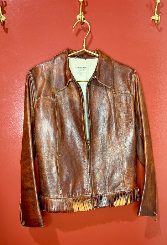 Henry Requerli Leather Jacket with Fringe