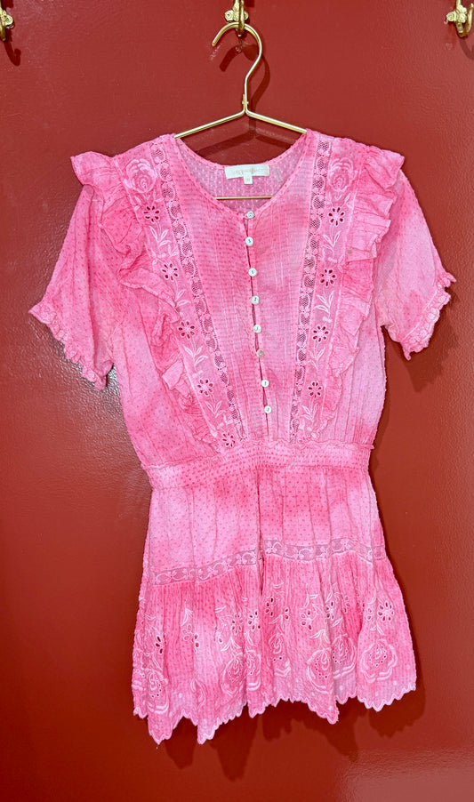 Love Shack Fancy Pink Short Dress XS