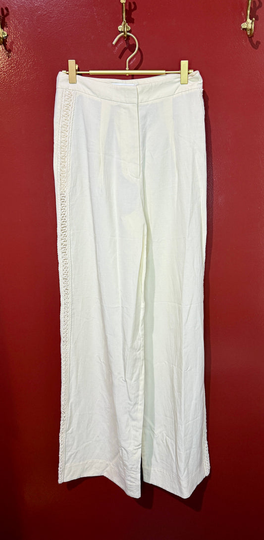 Jonathan Simkhai Ivory Wide Leg Pants S/4