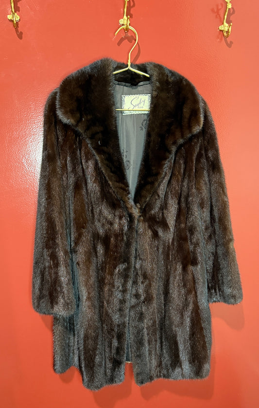 Scuby Furs Dark Brown Mink Fur Coat M