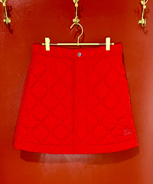 Burberry Red Quilted Skirt 6
