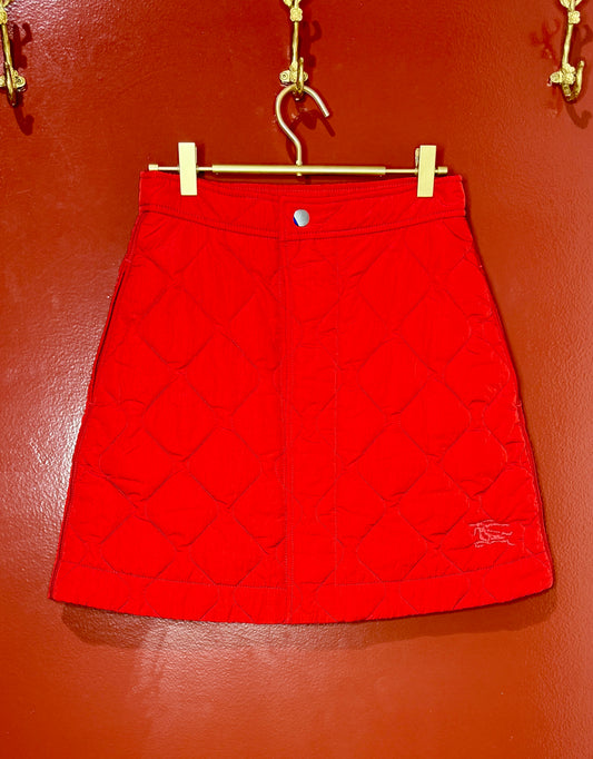 Burberry Red Quilted Skirt 4