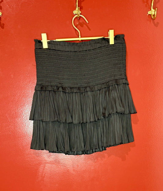 Reset by Jane 2 Tier Black Mini Skirt L