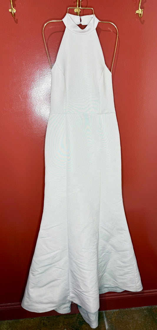 Amsale Grey Halter Formal Dress 10