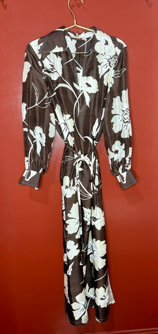 Tory Burch Brown Floral Dress S