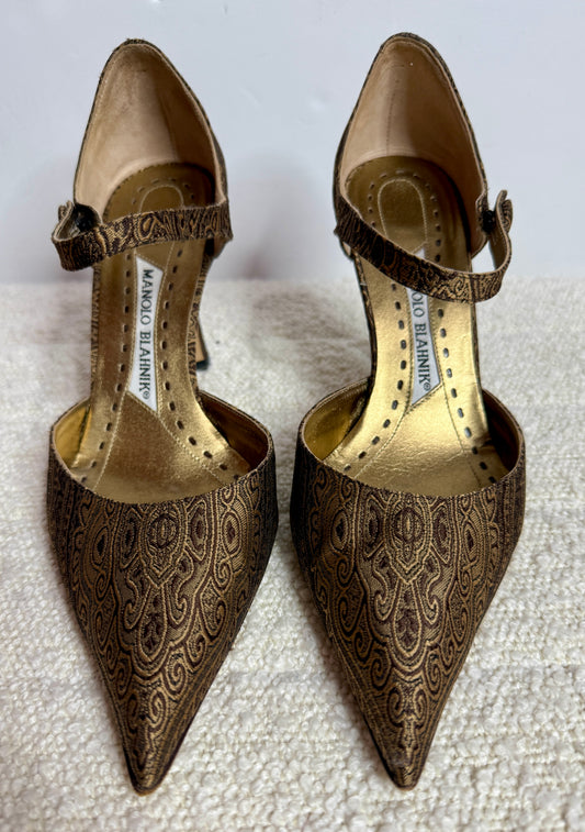 Manolo Blahnik Persian Cloth Heels 37