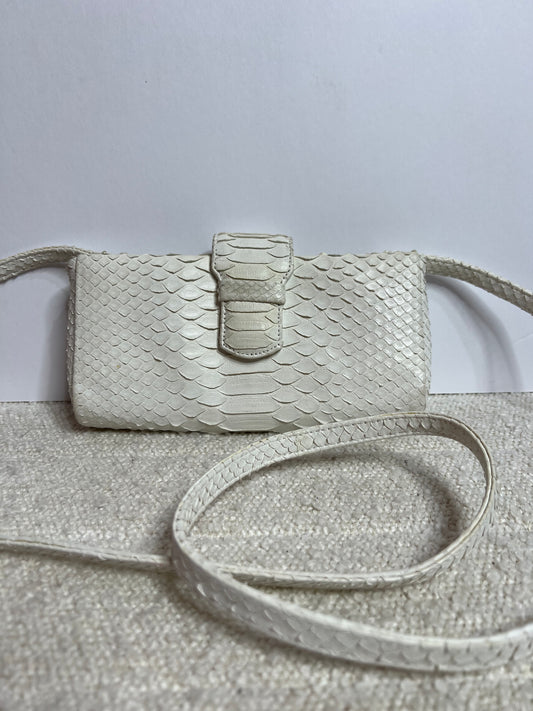 Liza Barrfield White Snake Skin Bag