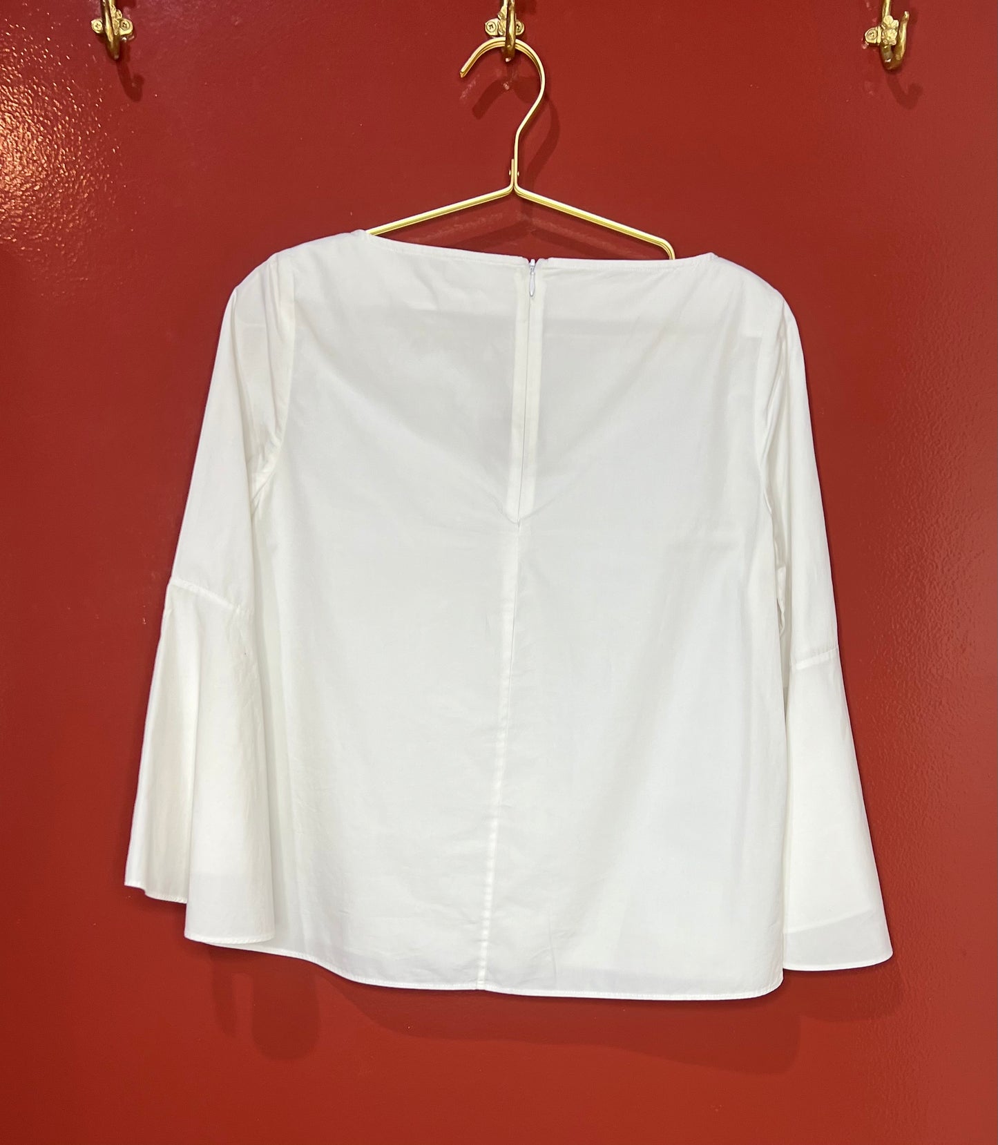 Alice & Olivia White Flare Long Sleeve S