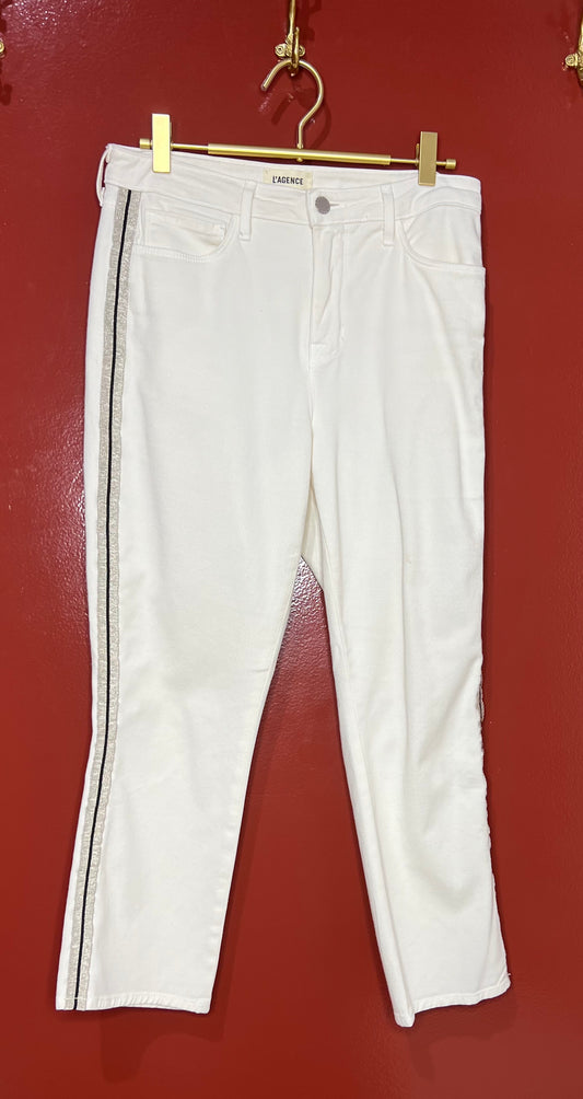 Lagence White Striped Detail Jean 28