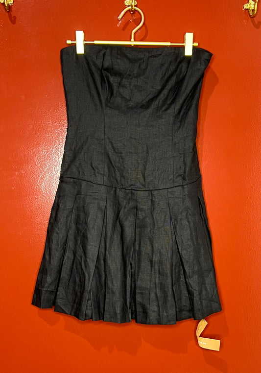 Reformation Black Linen Mini Dress 6