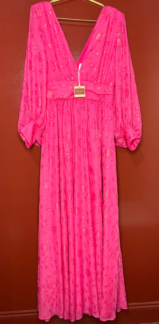 One 33 Social Hot Pink Maxi Dress 8