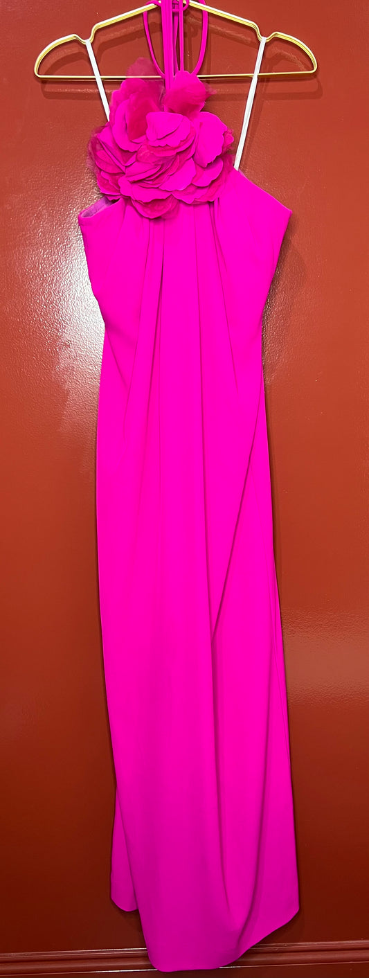 Halston Fuchsia Halter Dress 8